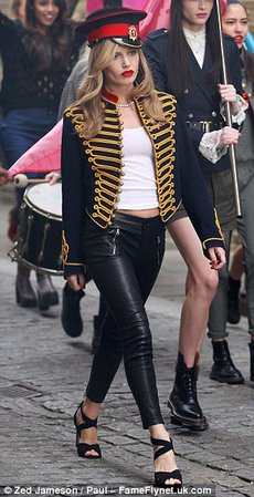 Georgia May Jagger leads an army on the set of her Rimmel London advert | Daily Mail Online