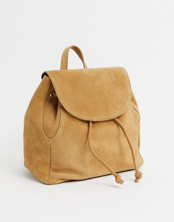 ASOS DESIGN mini backpack in tan suede | ASOS