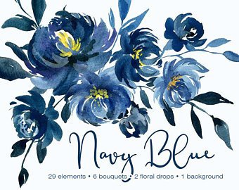 blue watercolor flowers background - Google Search