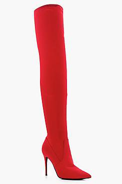 Kitty Pointed Stretch Over The Knee Boots