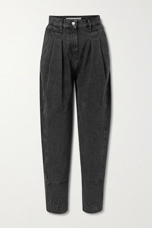 Vangir Pleated High-rise Tapered Jeans - Black