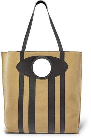 Chair Large Suede And Leather Tote - Sand