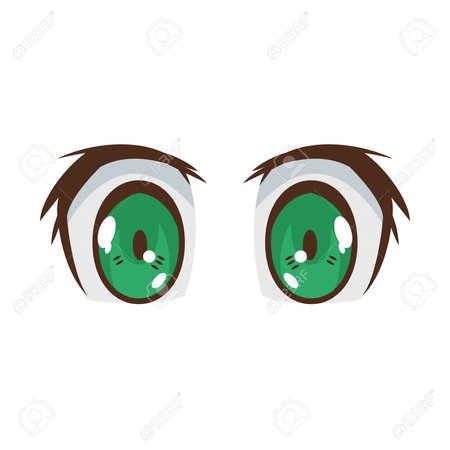 green anime eyes