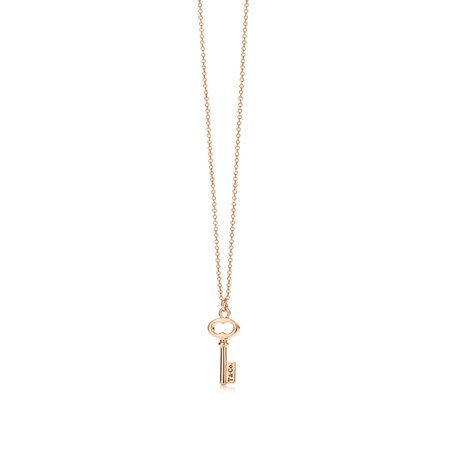 Tiffany Keys T&CO.® key pendant in 18k rose gold, mini. | Tiffany & Co.