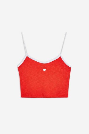 PETITE Heart Embroidered Cami Top - Camis & Vests - Clothing - Topshop