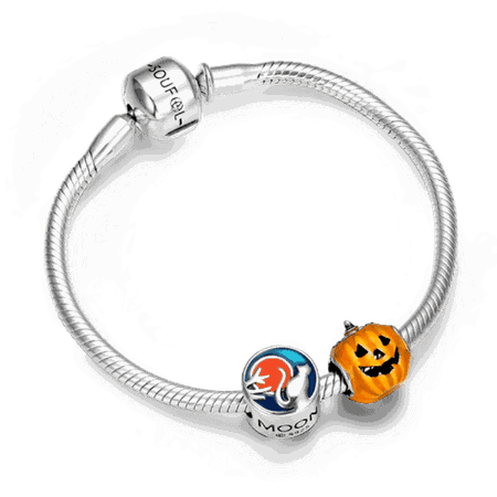 Pumpkin Lantern Complete Charm Bracelet Silver - Gifts