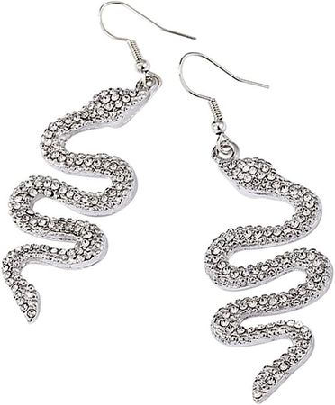 Amazon.com: Punk Snake Serpent Long Drop Dangle Earrings for Women Girl Teens Vintage 14K Gold Silver Plated Rhinestone Beads Animal Earring Gothic Jewelry Gift-E silver-1: Clothing, Shoes & Jewelry
