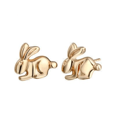 Mini Bunny Stud Earrings - Gold