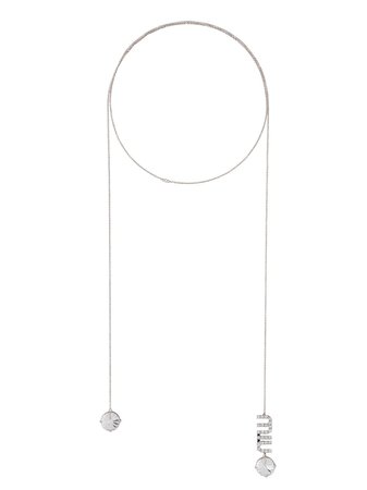 Shop silver Miu Miu crystal-embellished wrap necklace with Express Delivery - Farfetch