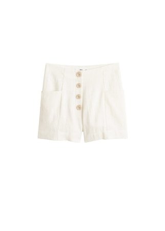 MANGO Pocket linen shorts