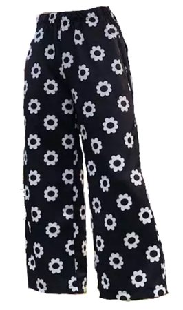 black and white flower pants