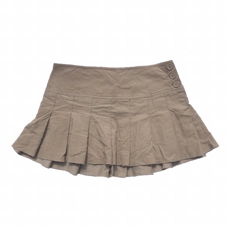 beige corduroy pleated mini skirt