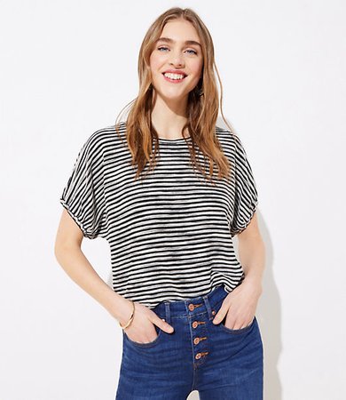 Striped Bubble Sleeve Top
