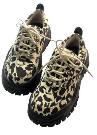 white leopard print shoes