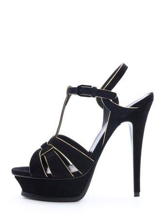 Saint Laurent Tribute Sandal Suede And Leather