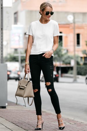 basic t shirt styling street style women - Sök på Google