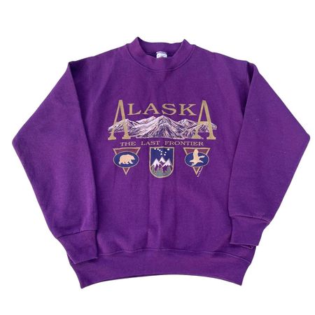 Vintage Alaska Purple Sweatshirt cozy grape purple... - Depop
