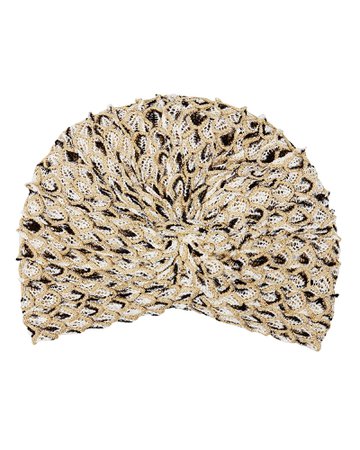 Gold And Black Knit Turban