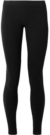Stretch-pima Cotton Jersey Leggings - Black