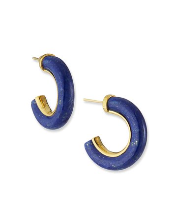 NEST Jewelry Small Lapis Huggie Hoop Earrings