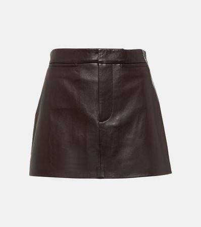 Leather Miniskirt in Brown - Frame | Mytheresa