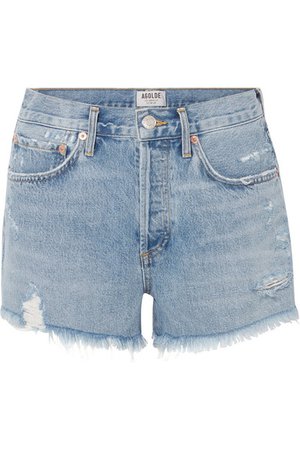 AGOLDE | Parker distressed denim shorts | NET-A-PORTER.COM