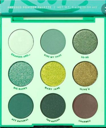 green makeup pallet