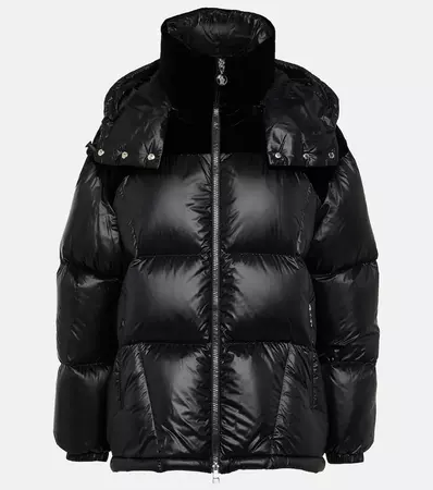 Meandre Velvet And Nylon Puffer Jacket in Black - Moncler | Mytheresa
