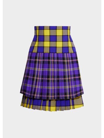 Yellow and purple plaid Versace skirt