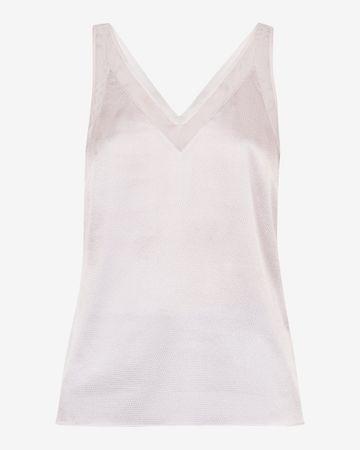 Mesh trim V neck cami - Pink | Tops and T-shirts | Ted Baker UK