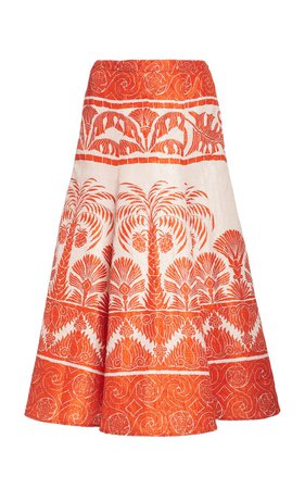 The Palm To Nadube Printed Silk-Blend Skirt by Johanna Ortiz | Moda Operandi