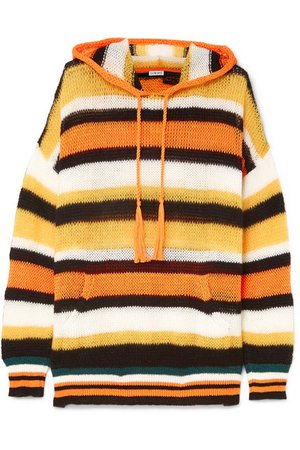 Loewe | + Paula's Ibiza hooded striped knitted sweater | NET-A-PORTER.COM