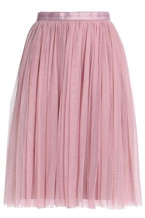 Satin-trimmed pleated tulle skirt | NEEDLE & THREAD | Sale up to 70% off | THE OUTNET