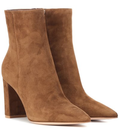 Gianvito Rossi - Piper 85 suede ankle boots | Mytheresa