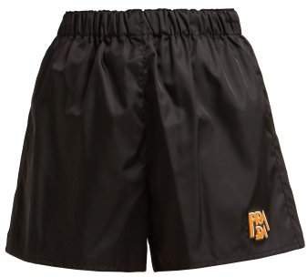 Logo Patch Nylon Shorts - Womens - Black