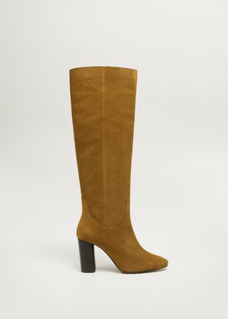 Leather high-leg boots - Women | Mango USA