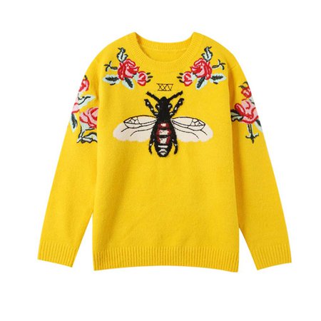 JESSICABUURMAN – MARSH Bee And Flower Embroidery Sweater