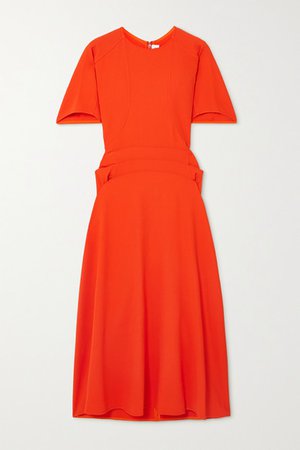 Draped Cady Midi Dress - Orange