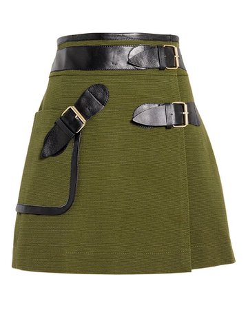 DEREK LAM 10 CROSBY Army Wrap Mini Skirt