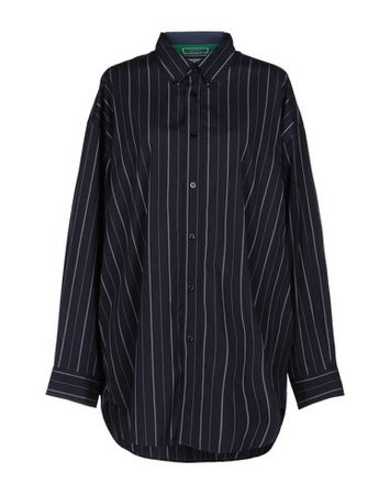 BALENCIAGA Oversized striped cotton shirt