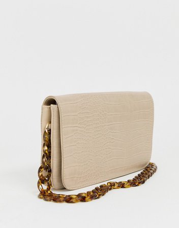 Glamorous mock croc shoulder bag with chain strap | ASOS