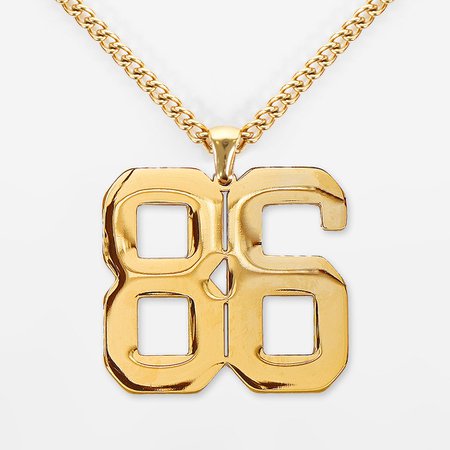 86 Number Pendant with Chain Necklace - Gold Plated Stainless Steel – SLEEFS