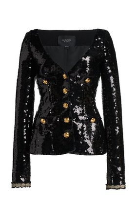 Button-Detailed Sequin Jacket By Giambattista Valli | Moda Operandi