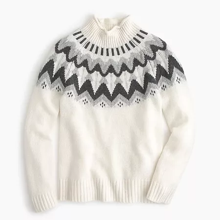 Mockneck Fair Isle cashmere sweater : Women sweaters | J.Crew
