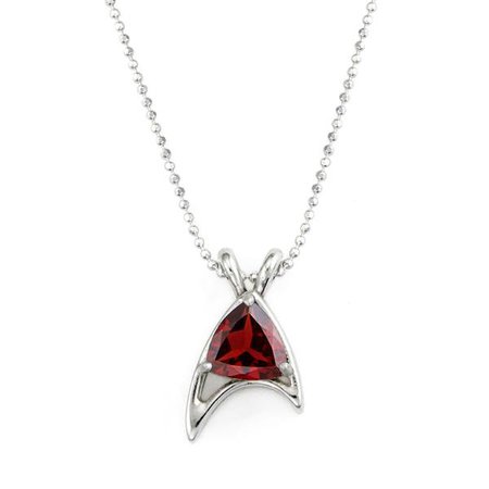 STAR TREK 50th Starfleet Trillion Necklace in Red Garnet – RockLove Jewelry