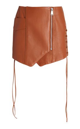 Reign Leather Mini Wrap Skirt By Simkhai | Moda Operandi