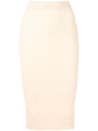 Fendi FF Motif Detail Ribbed Skirt - Farfetch