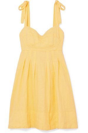 Honorine | Jill pleated linen mini dress | NET-A-PORTER.COM
