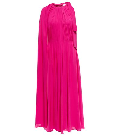 Valentino - Asymmetric silk cape gown | Mytheresa