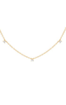 14k Gold Prong Diamond Necklace By Ef Collection | Moda Operandi